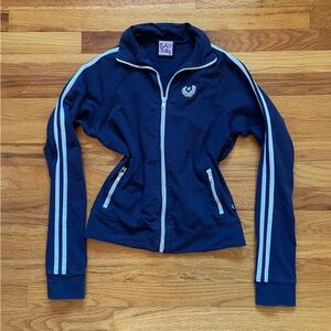 Preppy Y2K Zippered Navy and White Jacket